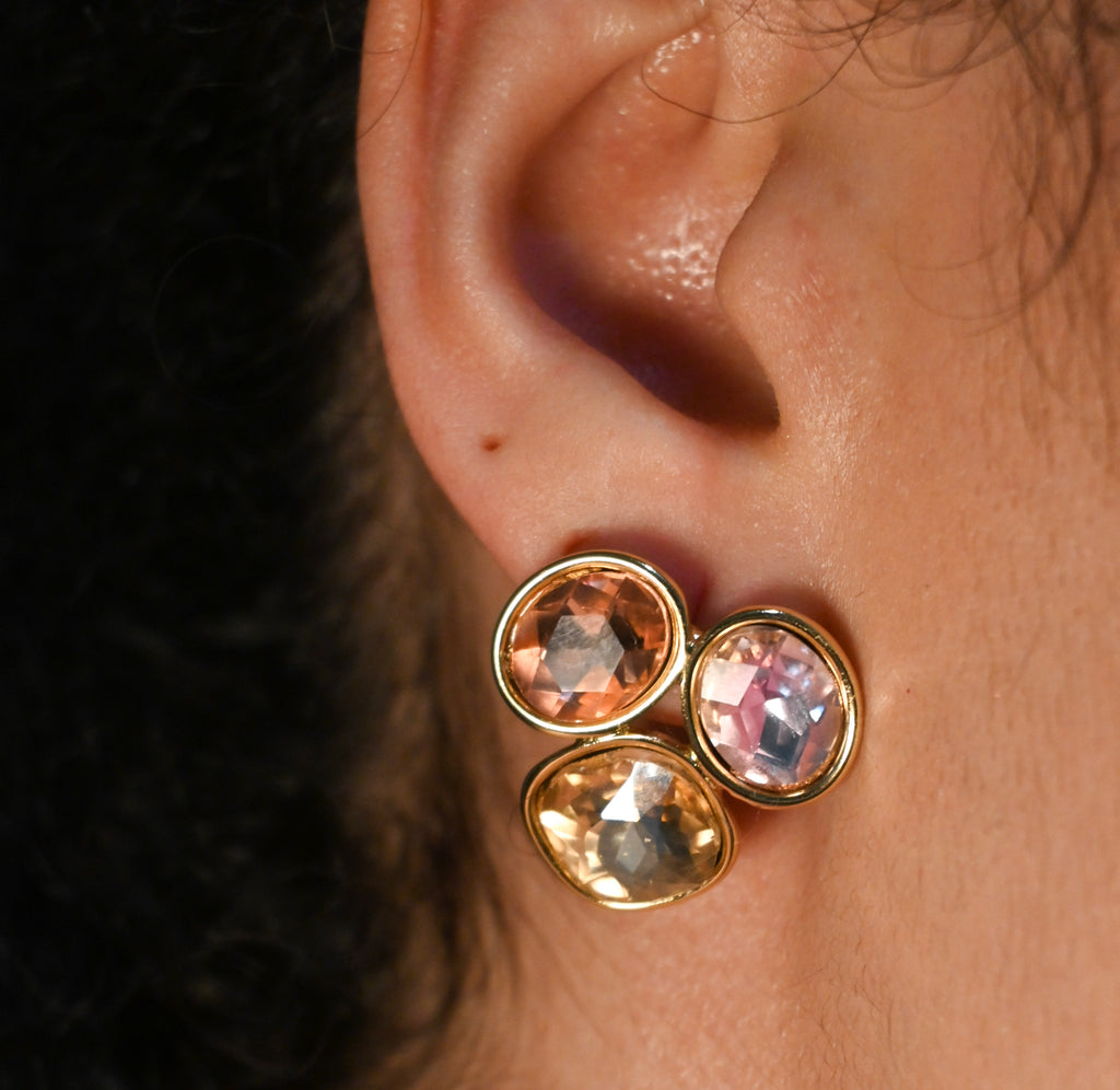 Pink Stones Earring