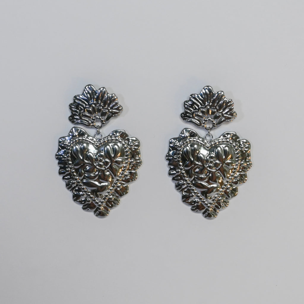 Patterned Heart Earring