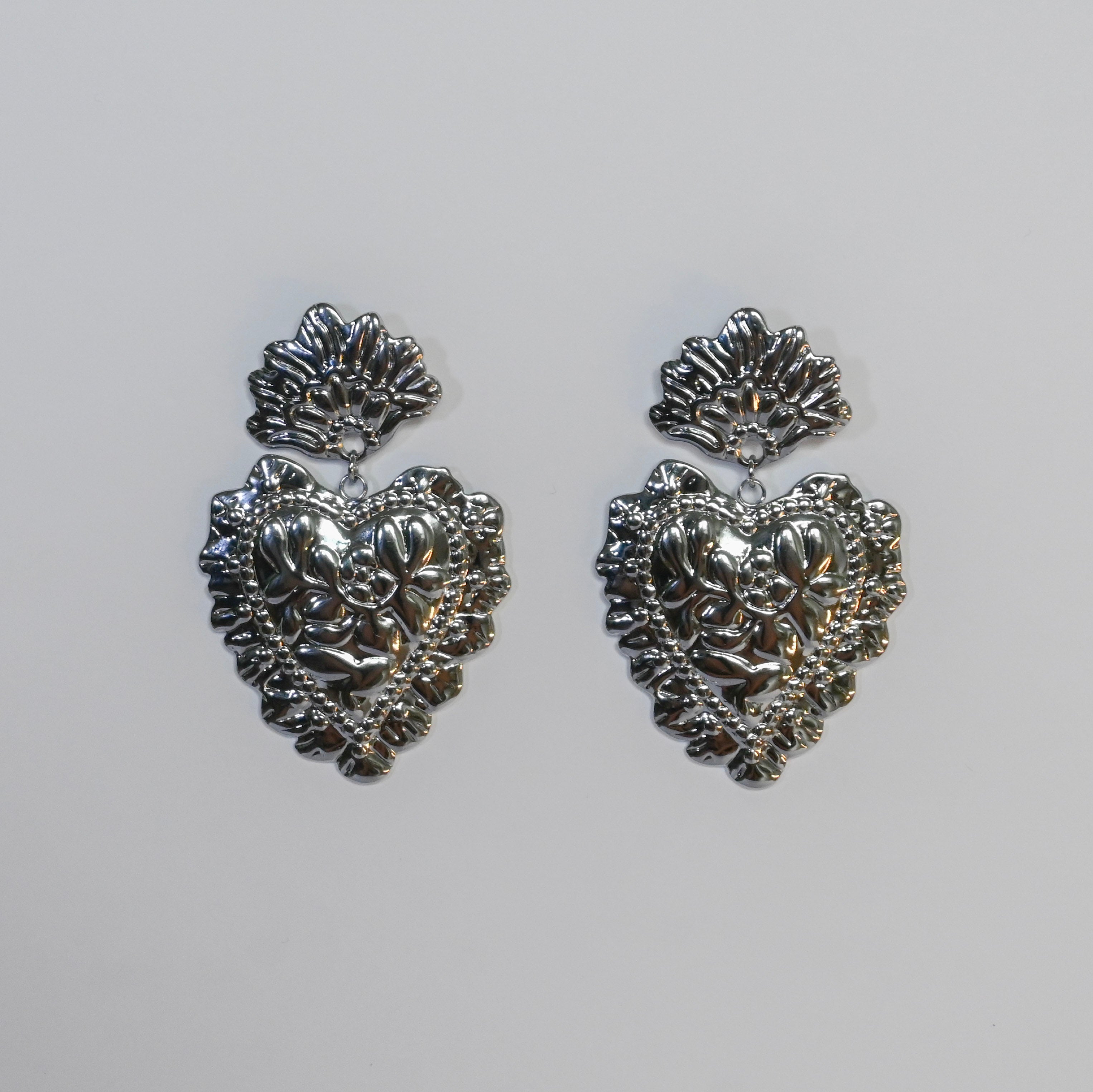 Patterned Heart Earring
