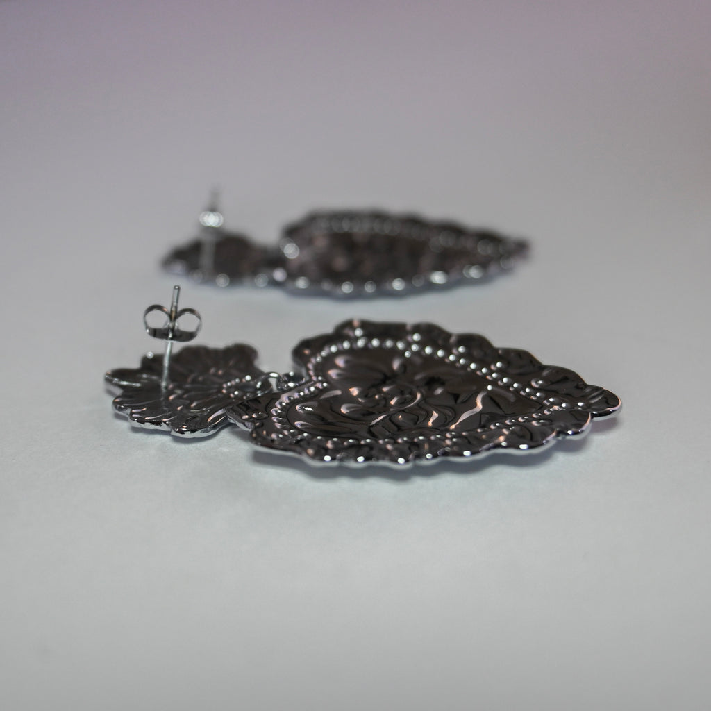 Patterned Heart Earring