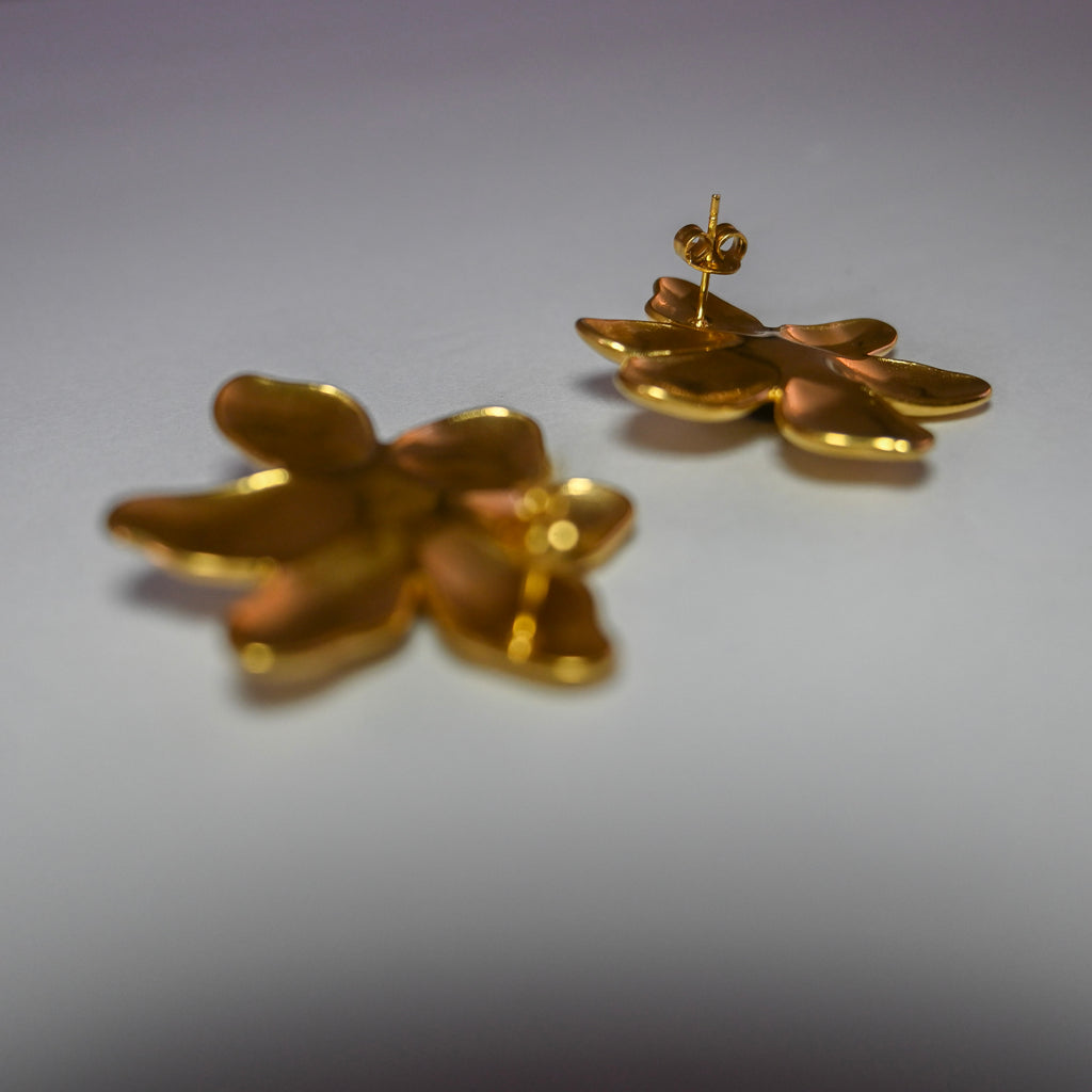 Tiger Eye Flower Earring