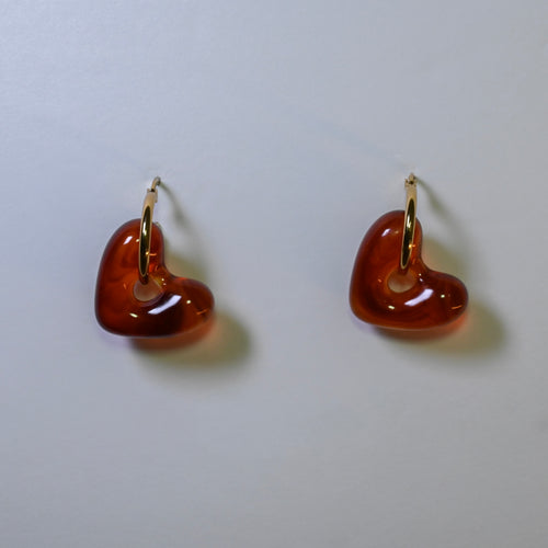 Brown Heart Earring